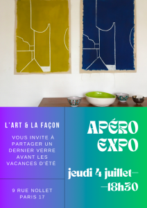 invitation lartetlafacon apero expo juillet 2024