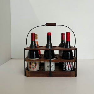 range bouteille porte bouteille bois metal VINTAGE paris vin rouge